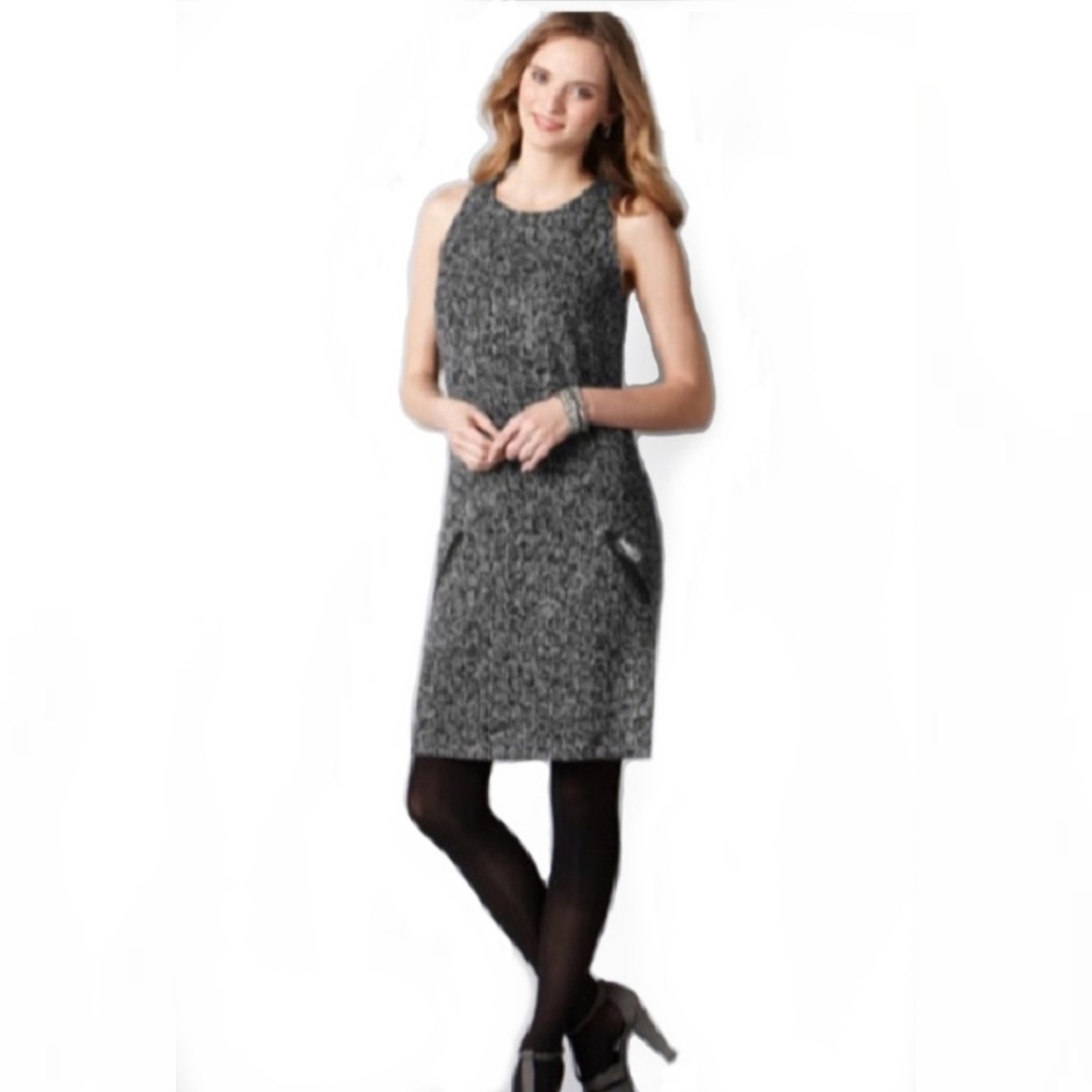 Loft tweed black/white sheath dress